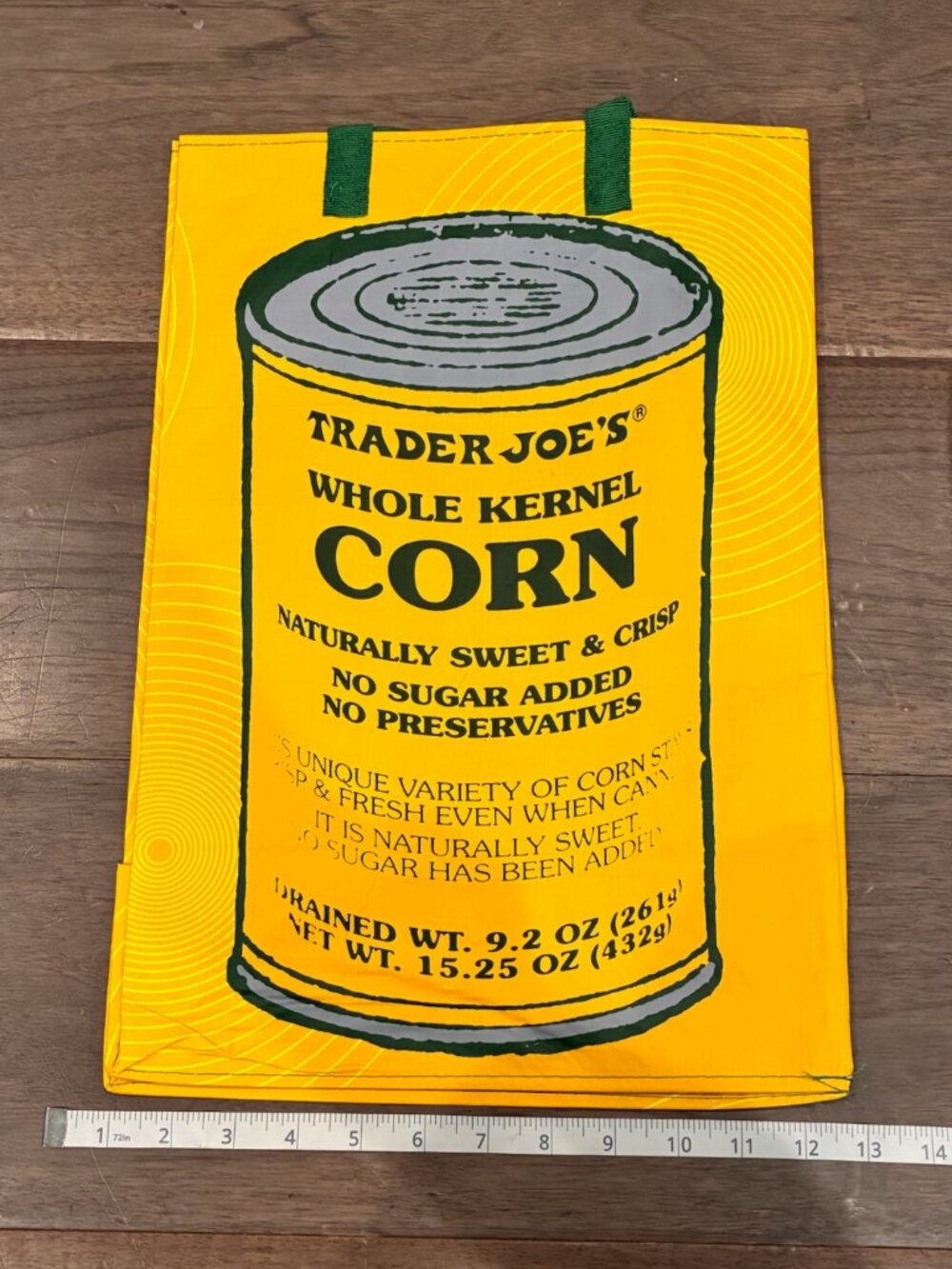 NWT Trader Joe's Whole Kernel Corn Reusable Grocery Tote Bag Collectible